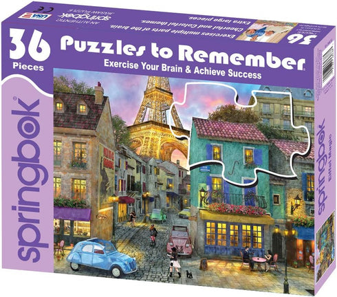 Springbok Puzzle to Remember - Alzheimer & Dementia Activity - 36 Piece Jigsaw Puzzle Eiffel Magic - Made in USA
