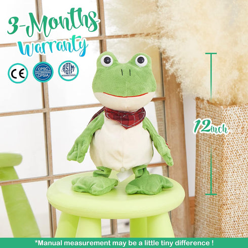 12 Houwsbaby Green Frog Toy Croaking Frog Musical Stuffed Animal Frolick Froggy Shaking and Waving Electronic