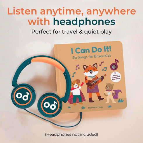 1-3 Cali's Books Music Book for Toddlers Years Old - I Can Do It by Mama Nous Musical Book with Headphone Jack