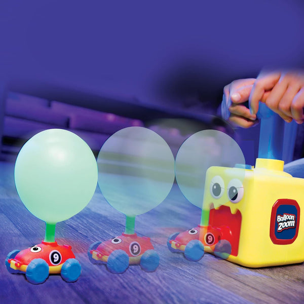 Ontel Balloon Zoom - Balloon-Powered Race Car and Rocket Launcher Toy Set,