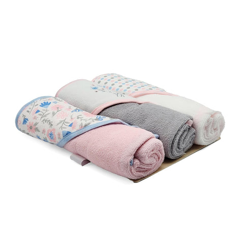 Buttons & Stitches 3 Pack GS71768 Baby Girl Rolled/Carded Hooded Towels in Fresh Florals Print