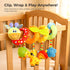 0-6-12 Carseat Toys Hanging for Babies Months, Crib Toy Hanging Plush Spiral Car Seat Toy, with Rattle, Teether