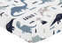 Sweet Jojo Designs Fitted Baby Crib Sheets (Blue Dinosaur) for Boys, Infant Nursery, Toddler Room - Standard Size