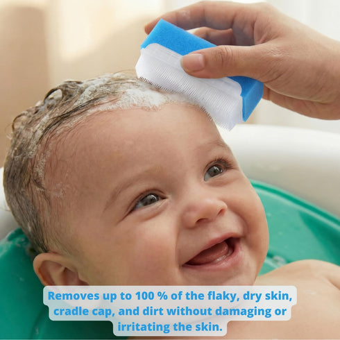 (5-Pack) Cradle Cap Brush for Babies - Baby Sponge for Bathing Newborn Bath Essentials | Cradle Cap Treatment | Baby