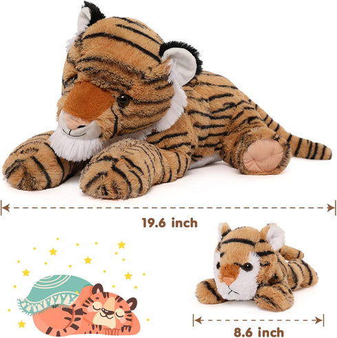 MorisMos Tiger Stuffed Animals Plush Toys, Soft Mommy & Babies Set, Large Tiger Plush Toy