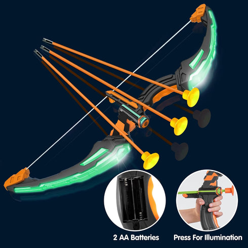 Set Set 6-12 JOYIN Kids Bow and Arrow with LED Flash Lights, Outdoor Archery Toy Gift for Boys and Girls Ages