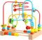 Timy First Bead Maze Roller Coaster Wooden Educational Circle Toy for Toddlers