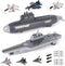 Crelloci Aircraft Carrier Military Naval Ship Toy Play Set with Small Scale
