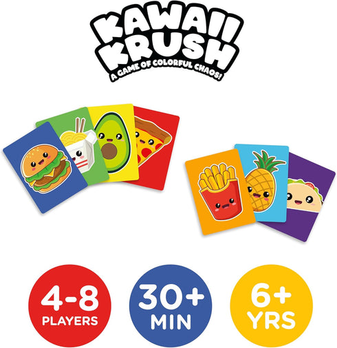 AQUARIUS Kawaii Krush Card Game, Fun Family Party Game for Kids, Teens & Adults, 2 to 7 Players Ages 6 & Up