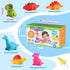 Baby Bath Toys for Toddlers 1-5, 6 Packs Light Up Floating Dinosaur Toys for Kids, Sensory Bathtub Games