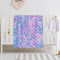 Mermaid Scales Baby Blanket, Soft Plush Throw for Girls, Toddler Newborn Nursery Bed Blanket, 40x30 Inches