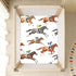 CZXW 52" 28" Horse Racing Jockeys Crib Sheets Fitted x Natural Cotton Soft & Breathable for Baby Crib Mattress