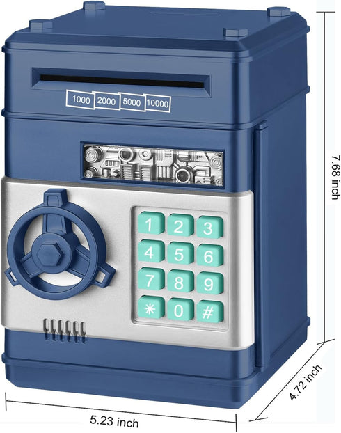 Piggy Bank, Electronic Password Cash Coin Can, Auto Scroll Paper Money Saving Box Toy Gift for Kids