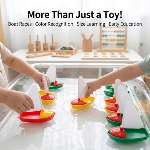 Sailboat 3PCS Summer, Toyvian DIY Bath Toy Boat & for Kids Toddler Mold-Free, Small Plastic Boats for Bathtub, Floating