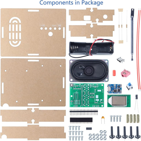 MiOYOOW F? Radio Kit, LCD Display Rechargeable Digital Radio Module DIY Kit with Headphone Jack for Education and Home