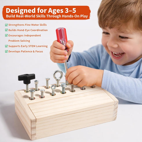 Set,Montessori 3 4 5 Set,Sensory INIFEIDALA Kids Tool Educational Toys for Year Old,Montessori Screwdriver Board