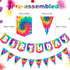 2 Pieces Tie Dye Party Decorations, Happy Birthday Pennant Banner for Retro Classic 60s 70s Theme Supplies