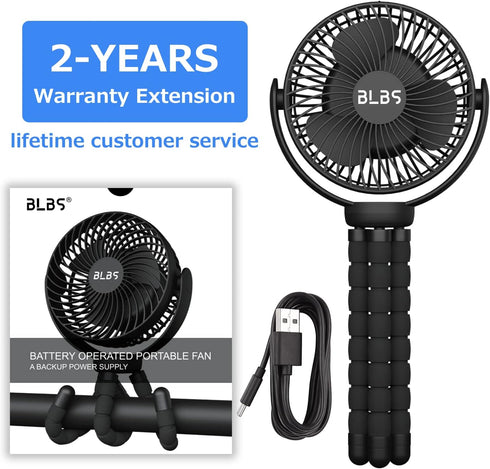 65Hrs 12600mAh Stroller Fan - Rechargeable, Timing Car Seat, Portable Clip On Battery Operated for Baby, Peloton