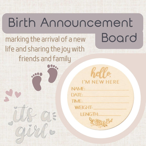 Buduhek Sets Baby Receiving Swaddle Blanket and Headband with a Name Card for Baby Girl (Pink and Blue Floral)
