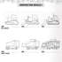 65 5+ eeBoo Learn to Draw Vehicles - Step-by-Step Drawing Activity Book with Stickers, Land Water Air Construction