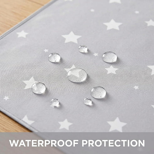WOMUMON 51") Splat Mat for Under High Chair/Arts/Crafts, Washable Baby Spill Mat Waterproof Anti-Slip Floor Splash Mat