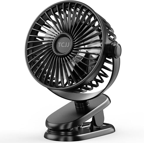 TCJJ Portable Clip on Fan, Rechargeable Stroller Fan, USB Desk Fans With TYPE-C