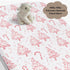 Wicbfdfv 52x28x9 Pink Christmas Pine Trees Candy Fitted Baby Crib Sheet for Boys Girls in Festive Winter Holiday Fitted