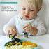 Grabease Baby Feeding Self Feeding Baby Utensils Baby Fork and Spoon, BPA-Free & Phthalate-Free for Baby & Toddler, 1 Set, blue