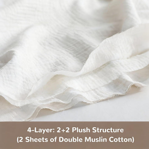 4-Layer, 42x60 Cozy NTBAY Muslin Toddler Blanket, Preschool Nap Blanket, Soft Breathable Nursery Blanket for Toddlers