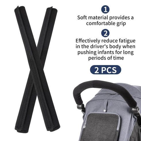 EHRGK Cover,2 Pack Stroller Handle Cover,Stroller Handlebar Pushchair Armrest Sleeve Handle Protector Covers,Universal