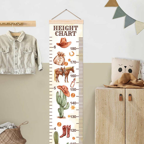 Guawubiang Height Chart for Wall Decor, Cowboy Decor Height Chart for Boys, Height Measurement Chart for Wall Art