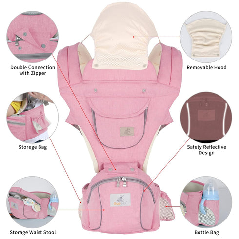 3-36 Baby Hip Seat Carrier - Ergonomic Infant Waist Stool with Hip Seat - Kangaroo Bag Front and Back Holder Months
