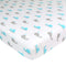 TL Care 100% Natural Cotton Fitted Pack and Play Sheet 39" x 27" - Aqua Whale for Boys & Girls