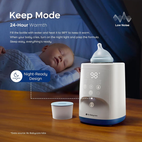 Warmer,10-in-1 Bc Babycare Bottle Fast Baby Milk Warmer with Smart Temperature Control, Rotating Heating, Bottle