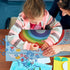 Geyee 2 Pcs Double Sided Rainbow Alphabet Arc Mats Colorful Foam Abc Letters and Arc Mats for Alphabet Recognition