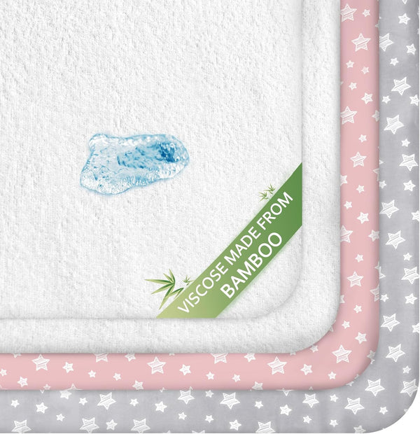 Crib Sheets & Waterproof Crib Mattress Protector for Boys 4 Pack Set,