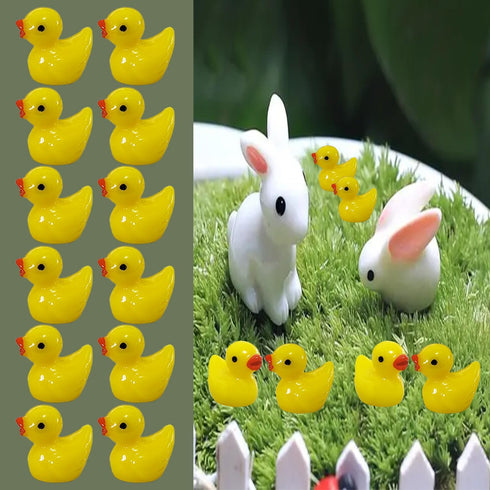 Pack of 36 Tiny Ducks, Little Plastic Duck Mini Resin Ducks for Garden Decorations, Dollhouse Miniatures, Crafts