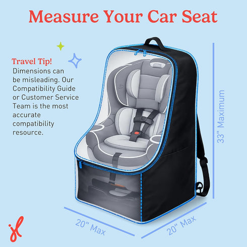 Backpack J.L. Childress Padded Car Seat Bag - Car Seat Travel Bag for Airplane, Cover Fits Most Baby & Infant Carriers