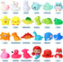24 Packs Swimming Baby Bath Light Up Toys, Floating Rubber Animal Toys for Toddlers Infant Kids Boys Girls Flashing