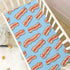 Pigsaly 27x39 Inch Crib Sheets Bacon Slices Blue Baby Sheet for Standard Crib Mattress Boys Girls Toddler Bed Sheets