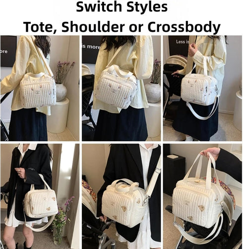 ODUODU Foldable Diaper Bag Large Capacity Portable for Stroller Multifunctional Baby Travel Essentials Bag