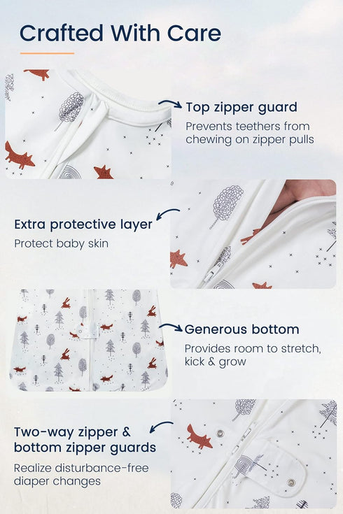 TotAha Light Baby Sleep Sack, Silky Comfort Stretchy Sleepsack, 2-Way Safe Zippers, Swaddle Transition Sleeping Bag for