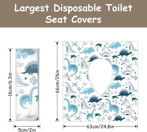 DEEKI 20 Pcs Toilet Seat Covers Disposable for Kids&Adults, Extra Large No-Slip Waterproof for Kids Toddler Potty