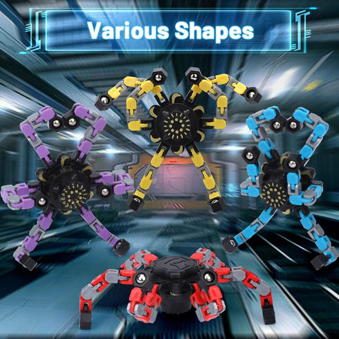 15PCS Dilabnba Easter Basket Gifts for Him Teen Boy, Fidget Spinner Transformable Chain DIY Robot Toys Party Favor