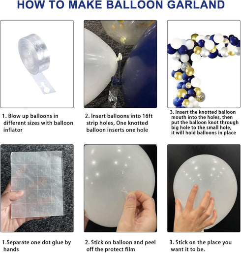 Blue Silver Balloons Garland Kit - 120 pcs Navy Blue and Silver Confetti Balloons Arch for Party Decoration