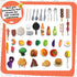 MUGEYMYD Sets 3-5, Playset 4-8. Play Kitchen Toy for Toddlers Indoor Outdoor Interactive Kids BBQ Grill with Smoke