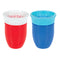 Nuby Wonder Cup with 360 Smart Edge Silicone Rim - 2-Pack, 7 oz - Red/Blue