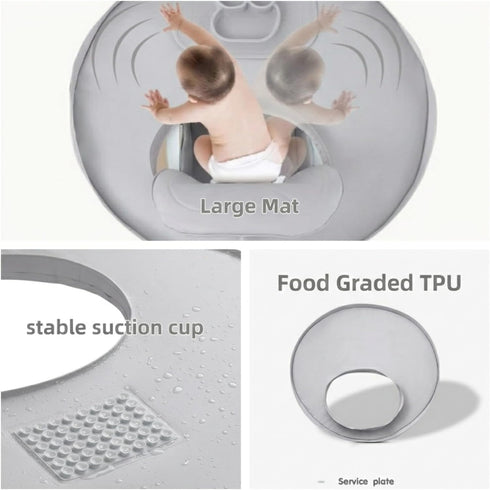 MINISMART Set Baby bib Food Catcher Bib and Tray | High Chair Self Feeding|No-Mess Mealtime|Easy Cleanup Baby& Toddler