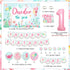 1st Oneder the Sea Birthday Girl Decorations, Under the Sea Ocean Animal Happy Birthday Backdrop Banner High Chair