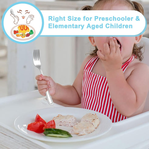 E-far 10-Piece Toddler Utensils, Kid Stainless Steel Silverware Set for Safe Self Feeding